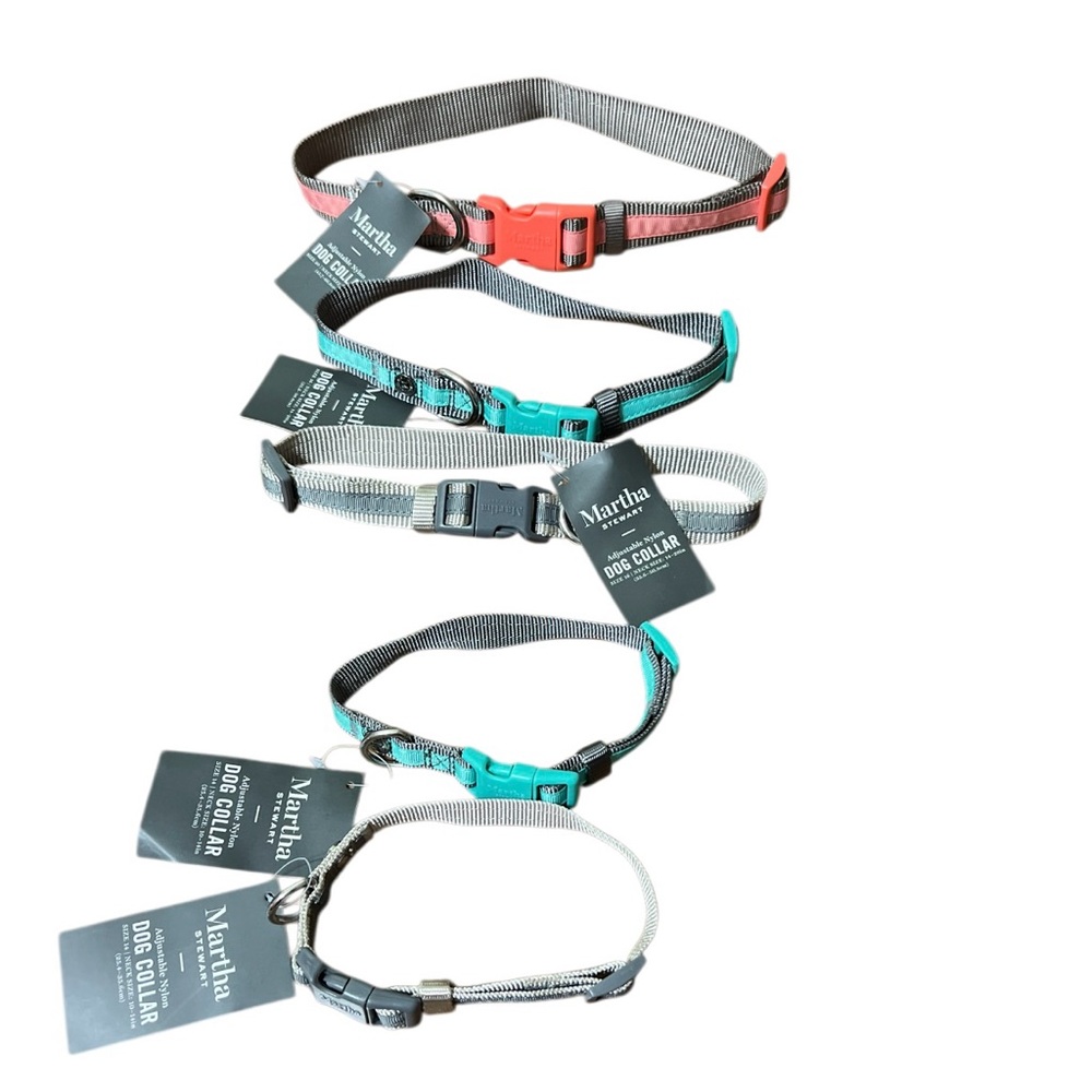 2 for $15 Martha Stewart Pet Accessories Adjustable Dog Collar NWT